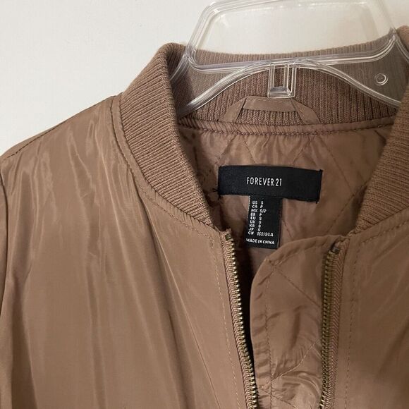 Forever 21 Mauve dusty rose full zip bomber light jacket size small - Picture 3 of 4